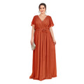 Plus Size Chiffon Tie-Waist Evening Dress